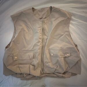 Women's Beige Sleeveless Jacket